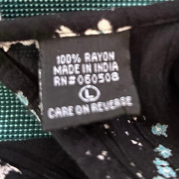 Angie Floral Boho Wrap Dress Women Large Black Rose Print Long Sleeve Midi - Picture 7 of 9